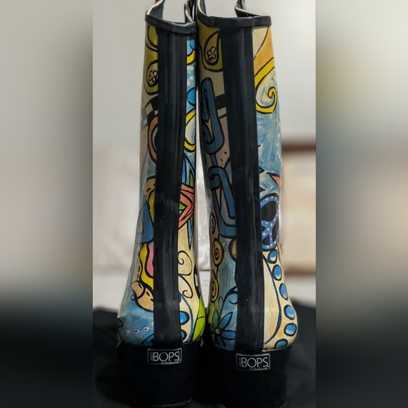 Rain BOPS By Beehive Womens Size 9 Cowgirl Style Boot Pull On Rainboot. Cuties! - Picture 6 of 11